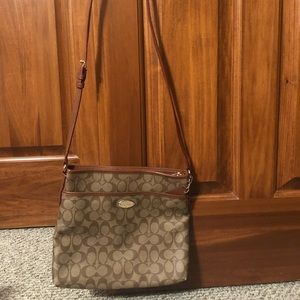 Brown leather coach crossbody